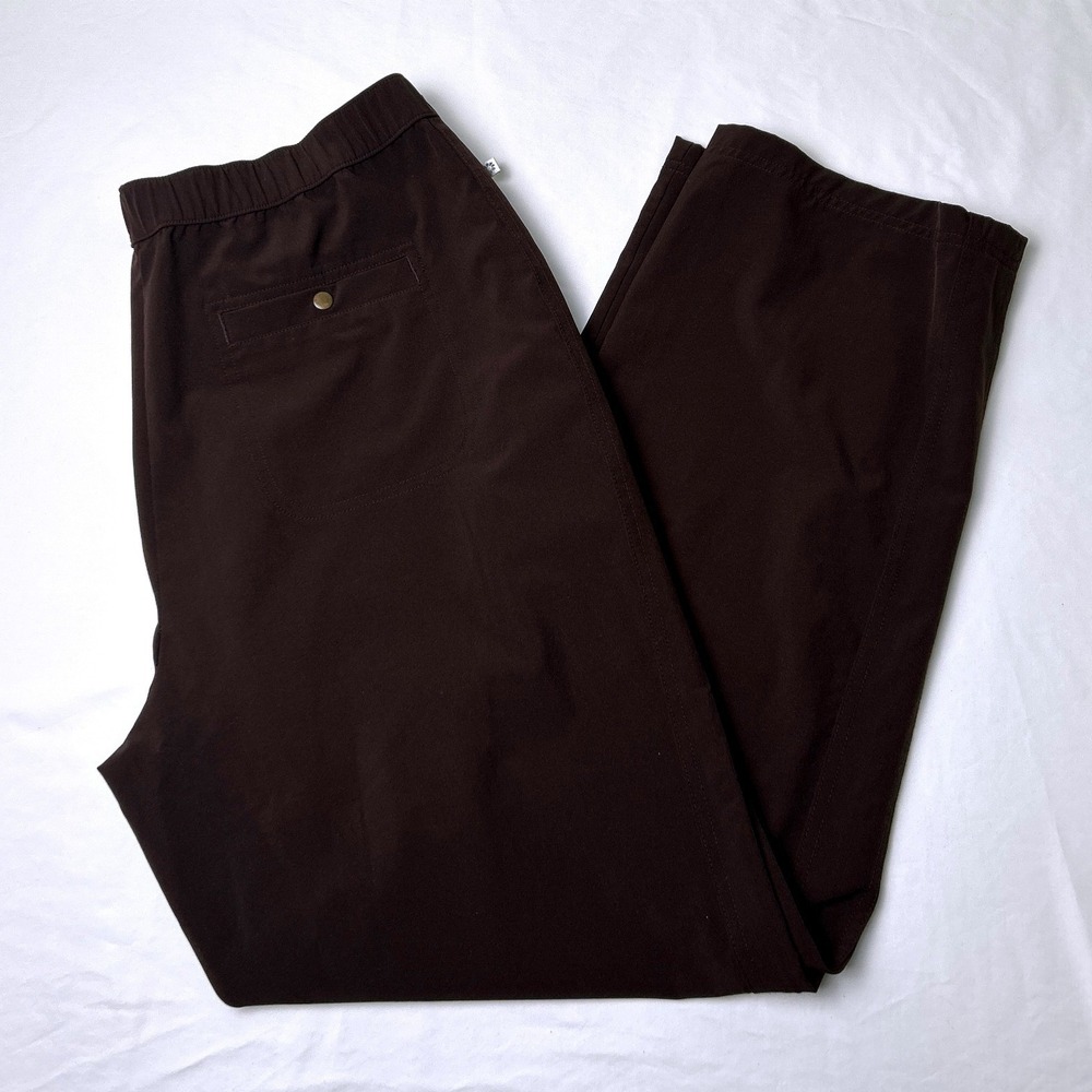 Chico's Zenergy Womens Stretch Elastic Waist Straight Leg Pants Size 2 /12 Brown
